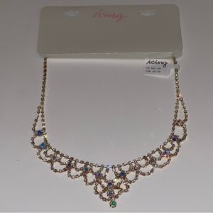 Icing Rhinestone Necklace, 16” + 2” Adjustable
